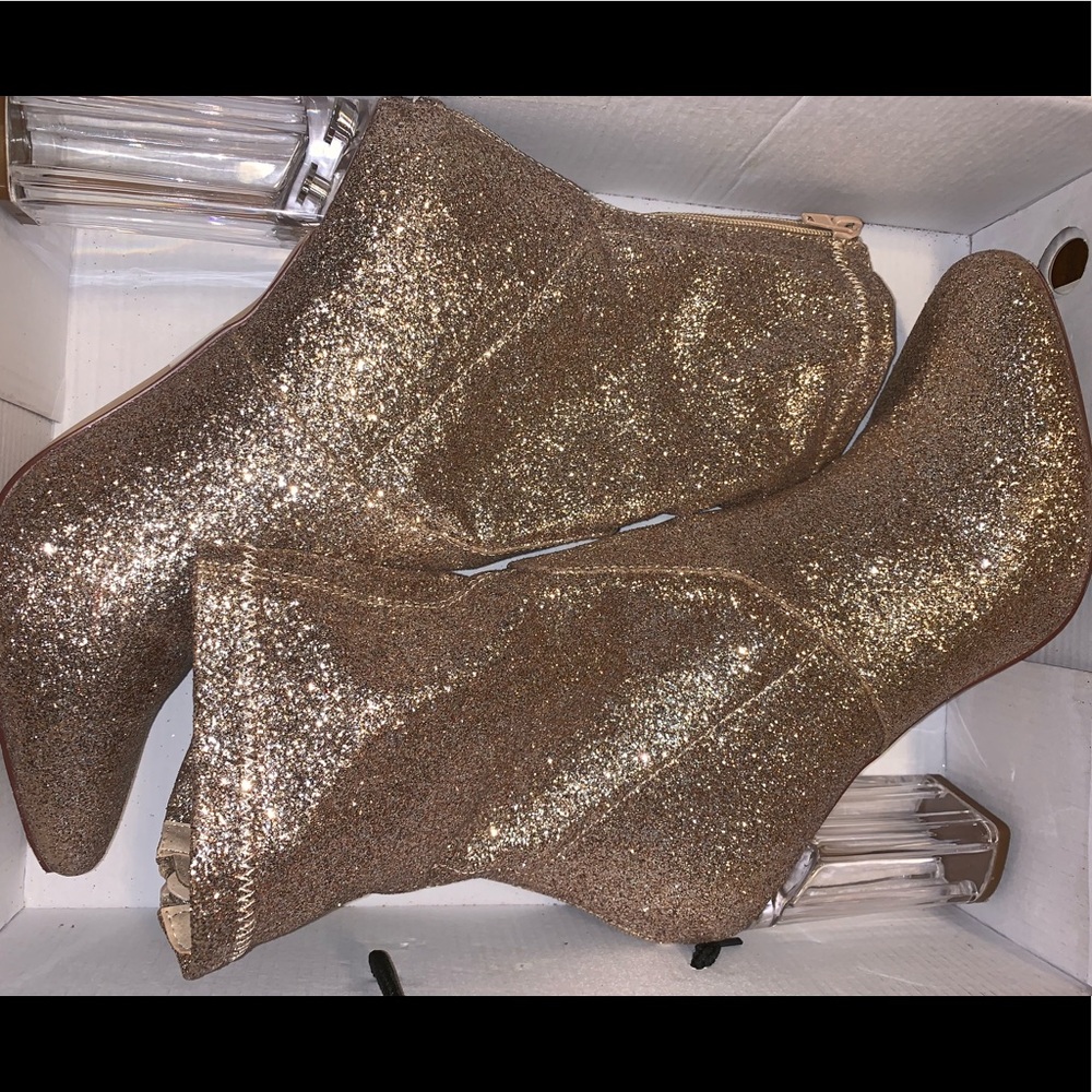 Gold Glitter Booties